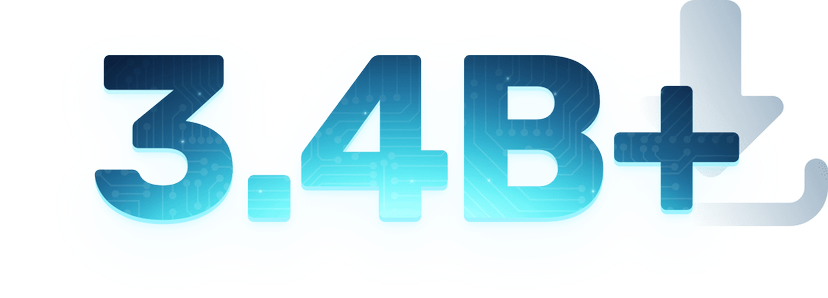 3.4 billion plus downloads